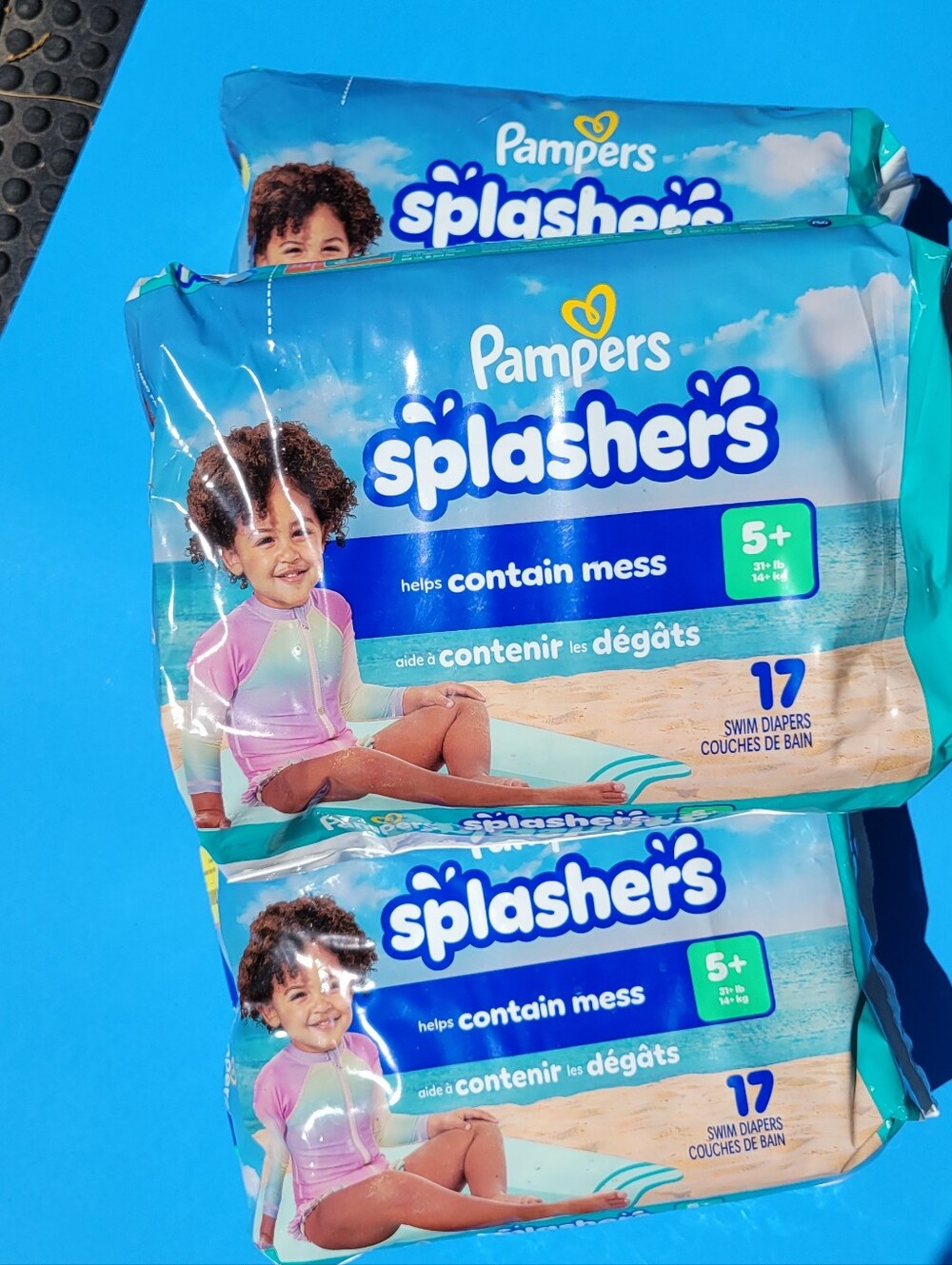 Pampers Splashers SIZE 5 LARGE Swim Diapers 3 PACK Kids Baby Pool Summer Gear